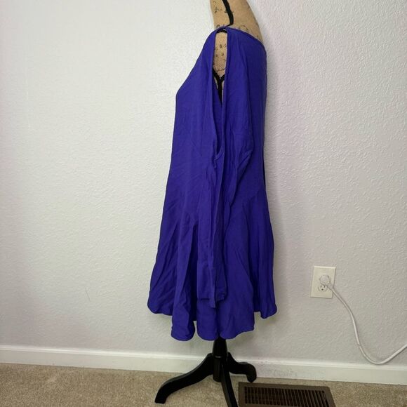 Free People Clear Skies Cold Shoulder Tunic Dress Purple Size M Asymmetrical - Picture 8 of 10